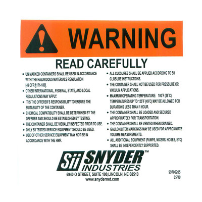 "WARNING" Decal