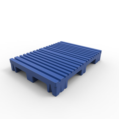 44" x 33" Slotted Top Press Pallet, Blue