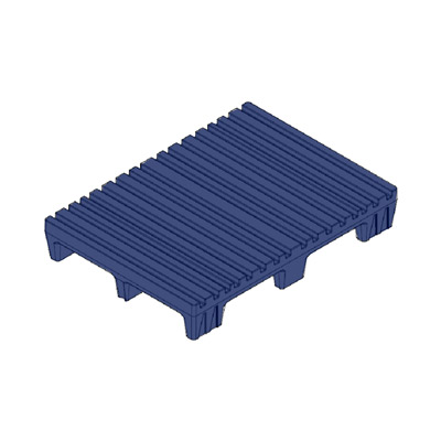 45" x 33" Slotted Top Press Pallet, 4-Way. Blue