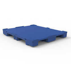 48" x 40" Low Profile 9-Leg Plastic Pallet, Blue