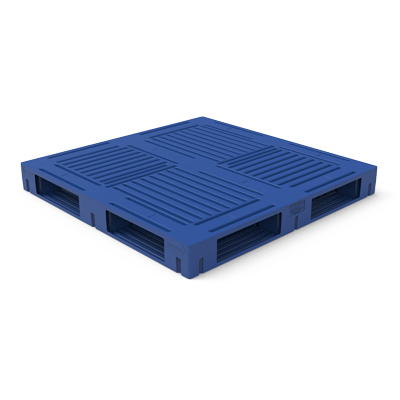 48" x 48" Double Sided Pallet, 4-Way, Blue