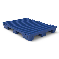 55" x 39" Ribbed Press Pallet w/ Deck-Lok, 4-Way, Blue