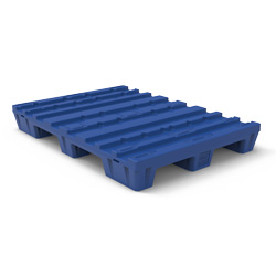 55" x 39" Ribbed Press Pallet w/ Deck-Lok, 4-Way, Blue