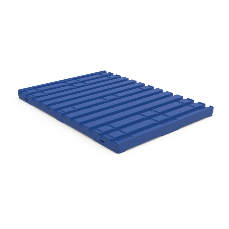 55 x 39 Ribbed Press Pallet w/ Deck-Lok, 4-Way, Blue