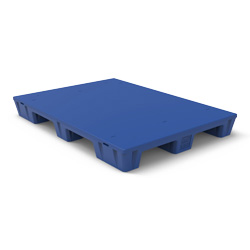 55" x 39" Smooth Top Pallet, 4-Way, Blue