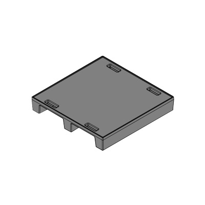 34" x 34" Smooth Top Pallet, 2-Way Fork Entry w/ Lip, Black