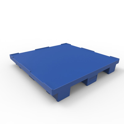 48" x 48" Smooth Top Pallet, 4-Way w/ Lip, Blue