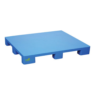 Plastic pallet 48x40x6 in, 4-way, smooth top blue, Vestil plps-4840-9l