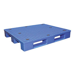 Multipurpose plastic pallet 48x40x7 in, 4-way, blue, Vestil plps-4840