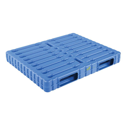 Double sided plastic pallet 47x39x6 inch, 2-way, blue, Vestil plps-wd