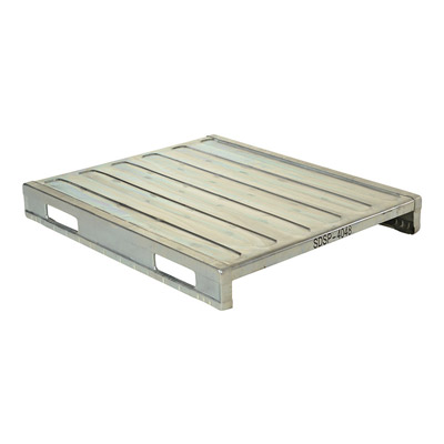 Rackable galvanized steel pallet 47x40x6 in, 4-way, Vestil sdsp-4048