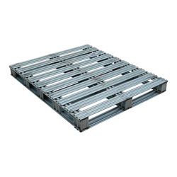 Rackable galvanized steel pallet 48x40x4.75 in, 2-way, Vestil spl-4048