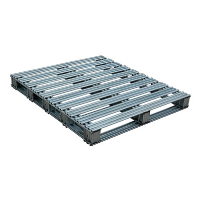 Rackable galvanized steel pallet 48x42x4.75 in, 2-way, Vestil spl-4248