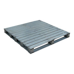 Rackable galvanized steel pallet 48x48x4.75 in, 2-way, Vestil spl-4848