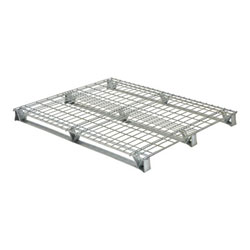 Galvanized welded wire pallet 48x40x4 inch, 4-way, Vestil wmp-4048